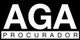 Texto "AGA Procurador" en blanco sobre fondo negro.