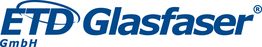 Logo der ETD Glasfaser GmbH in blauer Schrift mit einem stilisierten Kabel darüber.