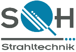 Logo mit "SOH Strahltechnik" und Design in Blau und Grau.