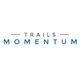 Logo with "Trails Momentum" in blue and green, separated by lines.