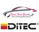 Logo mit Autoskizze und Text "Classic Motor Farm". Unten Text "DiTEC" mit Deutschlandflagge.