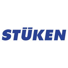 Textlogo "STÜKEN" in blauer Schrift auf weißem Hintergrund.