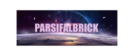 Texte "PARSIFALBRICK" en rose sur fond spatial étoilé.