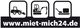 Logo mit Bildern von Baumaschinen und der Website-URL "www.miet-mich24.de".