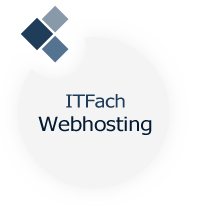 Logo mit Text "ITFach Webhosting" auf weißem Hintergrund.