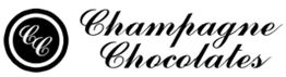 Logo with initials "CC" and stylized text reading "Champagne Chocolates."
