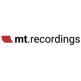 Logo von "mt.recordings", schwarzer Text mit rotem Akzent auf weißem Hintergrund.