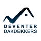 Logo van Deventer Dakdekkers met gestyleerd dak en klein raam.
