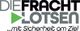 Logo mit Text "Die Fracht Lotsen ...mit Sicherheit am Ziel" und grünem Dreieck.