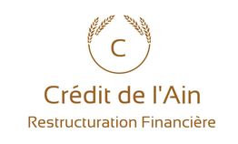 Logo de Crédit de l'Ain avec épis de blé et texte "Restructuration Financière".
