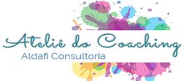 Ateliê do Coaching: Aldafi Consultoria com padrões abstratos coloridos ao fundo.