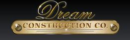 "Logo of Dream Construction Co., with elegant gold lettering on a dark background."