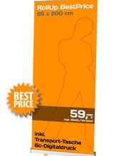 Rollup-Display BestPrice im Format 85 x 200 cm