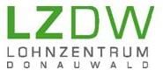 Logo mit grünen Buchstaben: LZDW, darunter steht "Lohnzentrum Donauwald" in grauer Schrift.