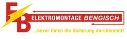 Logo mit gelbem Blitz, Schrift: "Elektromontage Bengisch", "bevor Ihnen die Sicherung durchbrennt!"