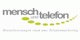 Logo mit Schriftzug "mensch und telefon" und Slogan "Dienstleistungen rund ums Telefonmarketing".