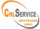 Logo CHL Service con scritta "Servizi per aziende e privati" in arancione e grigio.