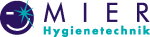 Logo: Lächelndes Gesicht neben dem Wort "MIER" und dem blauen Text "Hygienetechnik".
