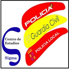 Logos de Policía, Guardia Civil, Policía Local y Centro de Estudios Sigma.