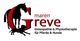 Logo mit Pferd, Hund und Text "Maren Greve, Osteopathie & Physiotherapie für Pferde & Hunde".