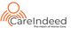 Logo with orange symbol and text: "CareIndeed - The Heart of Home Care."
