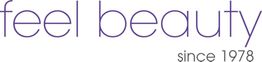Text: "feel beauty since 1978" in lila Schrift auf weißem Hintergrund.