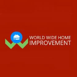 Red logo with text "World Wide Home Improvement" and a blue house icon above green checkmarks.