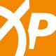 Orange-weißes Logo mit fragmentiertem "XP" und einem diagonalen weißen Streifen.