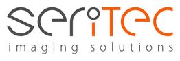 Logo mit dem Text "seritec imaging solutions" in Grau und Orange.