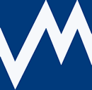 Blau-weißes Zickzackmuster, das an aufsteigende und absteigende Linien erinnert.
