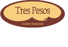Logo eines mexikanischen Restaurants mit dem Namen "Tres Pesos".