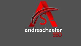 Logo mit rotem "A", Text "andreschaefer SEO" auf grauem Hintergrund.