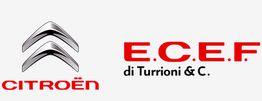Loghi affiancati di Citroën e E.C.E.F. di Turrioni & C. su sfondo bianco.