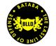 Schwarzes rundes Logo mit gelbem Schild, Löwen und Text: "BATABA, THE LAST LINE OF DEFENSE".