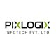 Logo of Pixlogix Infotech Pvt. Ltd. with a modern design featuring green accents.