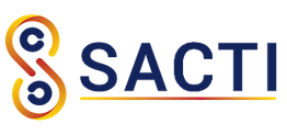 Logotipo con la letra "S" estilizada en naranja y rojo, y texto azul a la derecha.