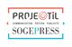 Logo Proje O'Til et Sogepress avec textes: communication, édition, publicité.