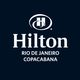 Logotipo do Hilton Rio de Janeiro Copacabana em fundo azul-marinho.