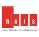 Logo mit roten Blöcken und weißen Buchstaben "h s i s". Text: Holger Schröder – ImmobilienService.