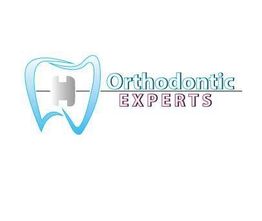 Logo with a tooth and braces, text "Orthodontic Experts" stylized next to it.