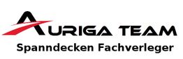 Logo des Auriga Teams mit dem Text "Spanndecken Fachverleger" darunter.