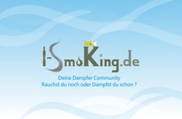 Logo der Dampfer-Community i-Smoking.de mit Slogan „Rauchst du noch oder dampfst du schon?“.