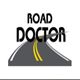 Logo with text "Road Doctor" over a winding road graphic with yellow centerlines.