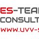 Logo der ES-Team Consult GmbH mit Website: www.uvv-shop.de in Rot und Grau.