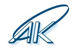 Logo mit den Buchstaben "AK", umrundet von einem blauen, leicht schattierten Bogen.