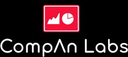 Logo von CompAn Labs mit Diagramm-Symbolen auf rotem Hintergrund.