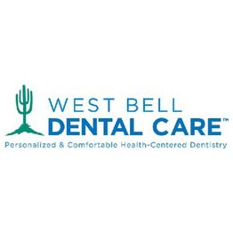 Logo for West Bell Dental Care, featuring a cactus design and a tagline on health-centered dentistry.