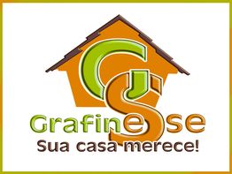 Logotipo "Grafinesse" com ícone de casa e texto "Sua casa merece!" em design colorido.