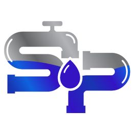 Stylized blue and gray "SP" logo with faucet and water droplet design elements.