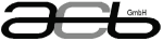 Schwarzes Logo mit stilisiertem "ACB" und kleinem "GmbH" in der rechten oberen Ecke.